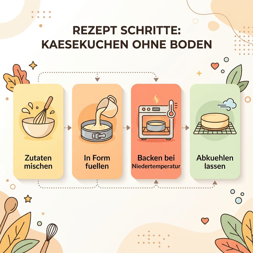 Schritt-fuer-Schritt-Infografik: Kaesekuchen ohne Boden backen
